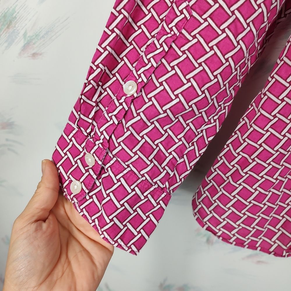 Crown & Ivy Pink Printed Button Down Shirt - Picture 8 of 13